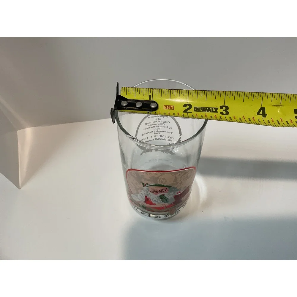 Set of 2 Coca Cola Norman‎ Rockwell Christmas Santa Glasses Vintage